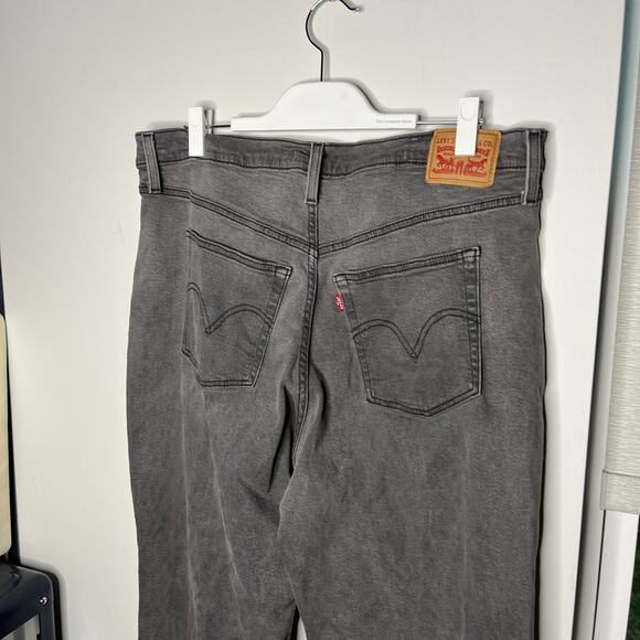 Levi's Women's Jeans Size 16W Gray Ribcage Straight Ankle Denim 90s High Waist - Picture 6 of 11